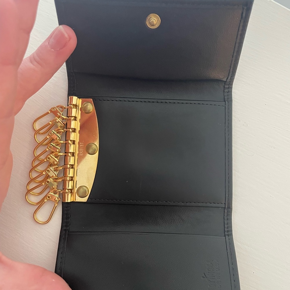 Hartmann black leather wallet key organizer